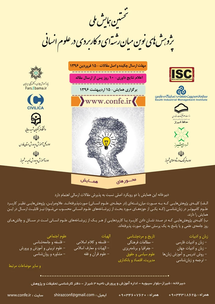 نخستین همایش ملی

پژوهش های نوین میان رشته ای و کاربردی در علوم انسانی 2