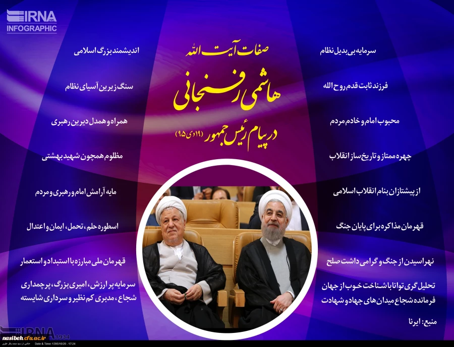 صفات آیت الله هاشمی رفسنجانی در پیام رئیس جمهور 2