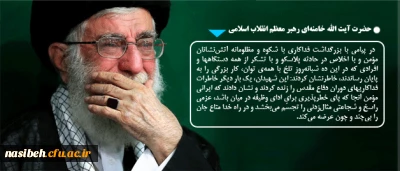 حضرت آیت الله خامنه ای رهبر معظم انقلاب اسلامی:

 این شهیدان، یک بار دیگر خاطرات فداکاریهای دوران دفاع مقدس را زنده کردند