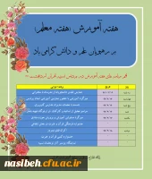 هفته آموزش (هفته معلم) بر رهپویان علم و دانش گرامی باد:

اهم برنامه های هفته آموزش در پردیس نسیبه تهران اردیبهشت 1396 2