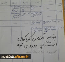 برنامه انتخاب واحد ورودی های 97 رشته مشاوره وکودکان استثنایی  2