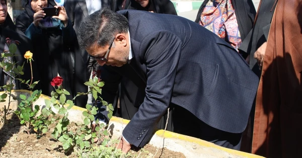 کاشت بوته گل رزبه مناسبت هفته درختکاری  5