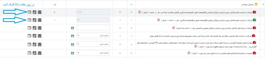 بارگذاری فرم تفاهم نامه, تعریف شاخص های اختصاصی و خود ارزیابی 2