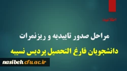 مراحل صدور تاییدیه و ریزنمرات برای دانشجویان فارغ التحصیل پردیس نسیبه