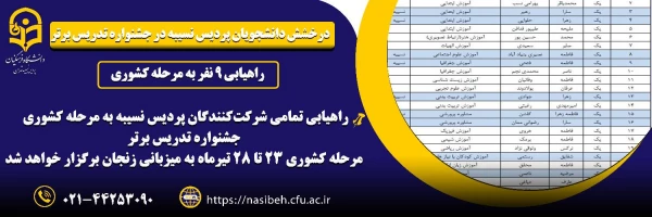 درخشش دانشجومعلمان پردیس نسیبه در جشنواره تدریس برتر 3