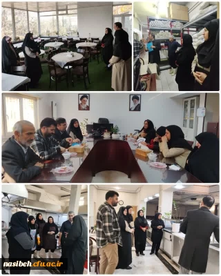 بازدید ناظر استان تهران ازفضای آشپزخانه ، سلف، انبار پردیس نسیبه تهران